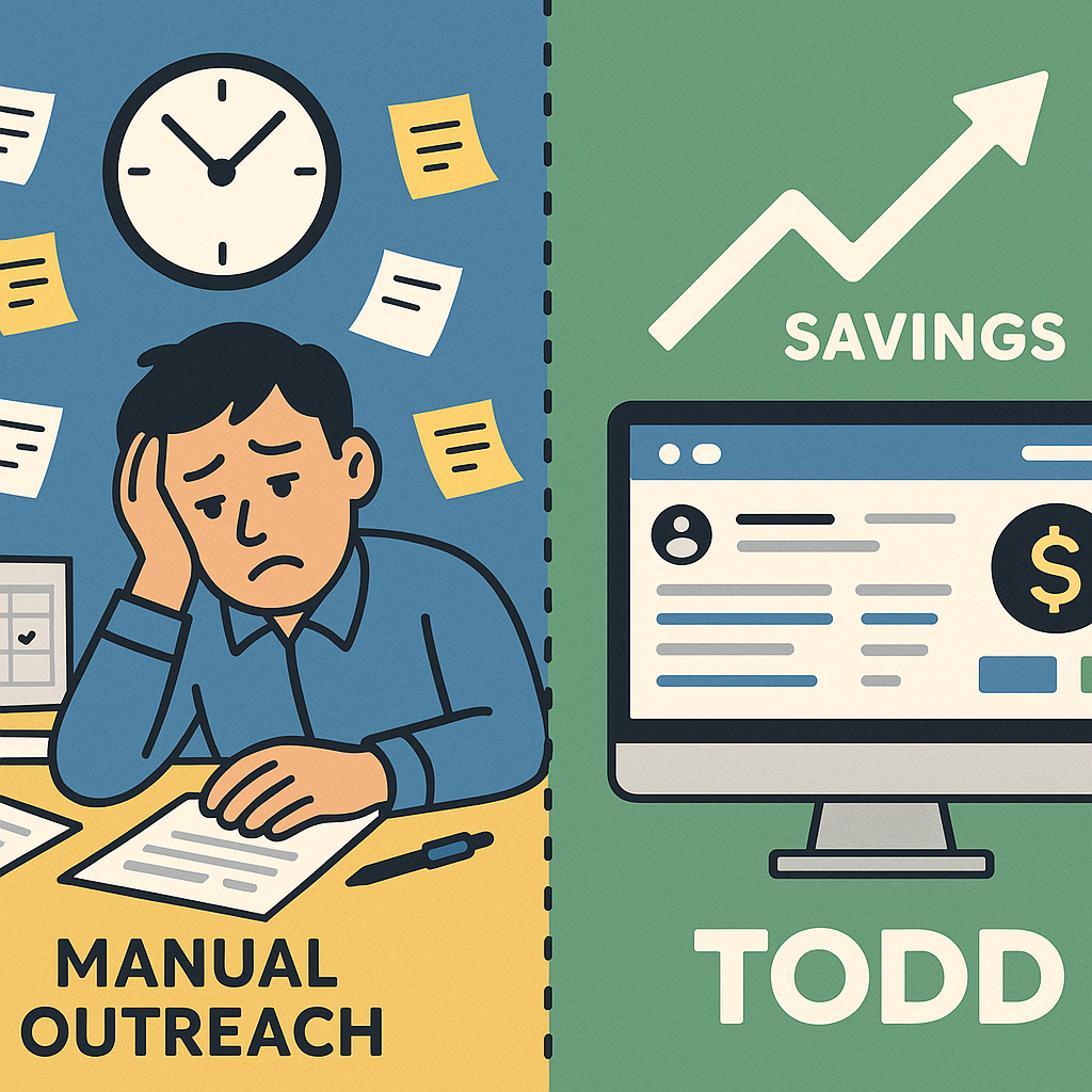 The Real Cost of Manual Outreach in 2025 (and How TODD Pays for Itself)
