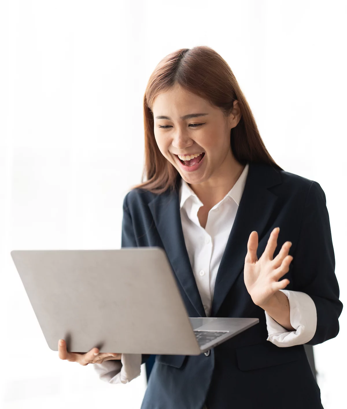 A serene morning scene showing a professional reviewing steady progress reports, representing the clarity and control achieved through a Business Momentum System.