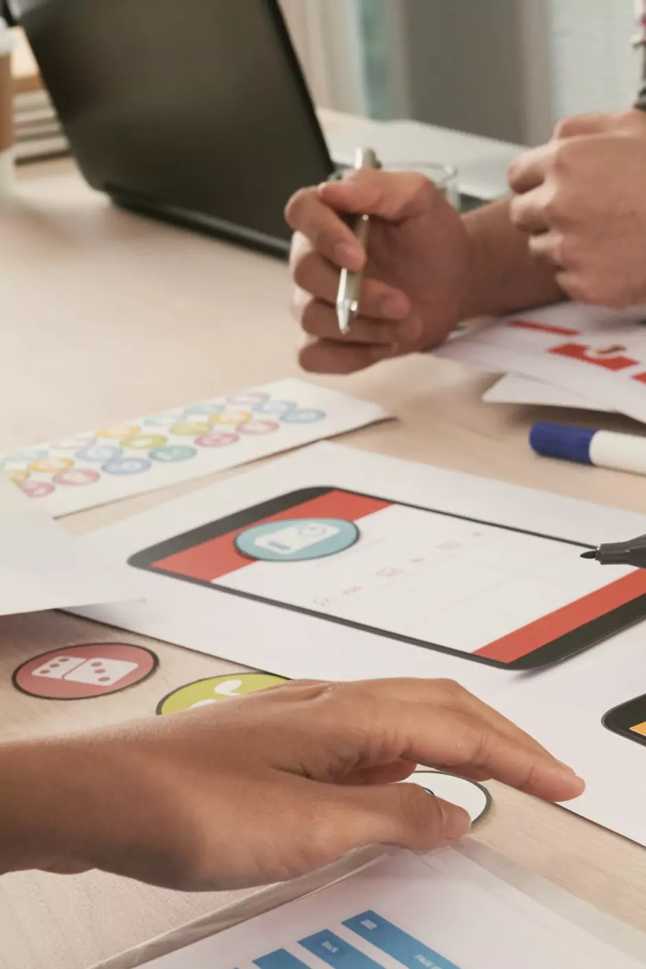 Developers coding and showcasing expertise in custom software and web development.